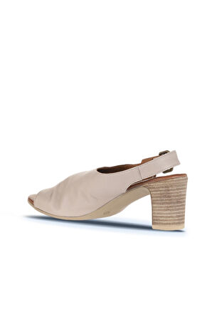 Bueno Shoes Gri Deri Kadın Topuklu Sandalet 01wn1513