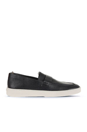 Bueno Shoes Siyah Flotter Deri Erkek Loafer 01ma8100