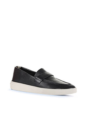 Bueno Shoes Siyah Flotter Deri Erkek Loafer 01ma8100