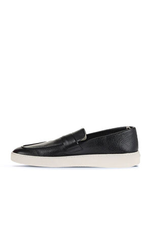 Bueno Shoes Siyah Flotter Deri Erkek Loafer 01ma8100