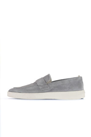 Bueno Shoes Gri Açık Süet Erkek Loafer 01ma8100