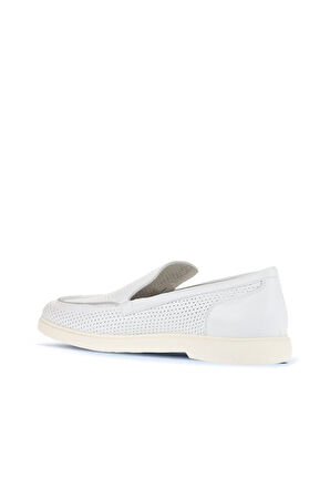 Bueno Shoes Beyaz Flotter Deri Erkek Loafer 01ma8200