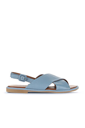 Bueno Shoes Mavi Açık Deri Kadın Düz Sandalet 01wa3600