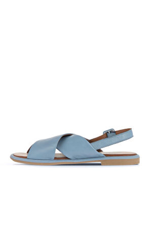 Bueno Shoes Mavi Açık Deri Kadın Düz Sandalet 01wa3600