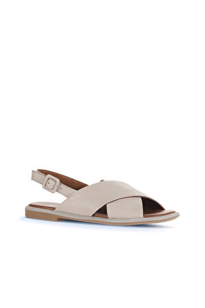 Bueno Shoes Gri Deri Kadın Düz Sandalet 01wa3600