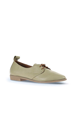 Bueno Shoes Haki Deri Kadın Düz Ayakkabı 01wa0210