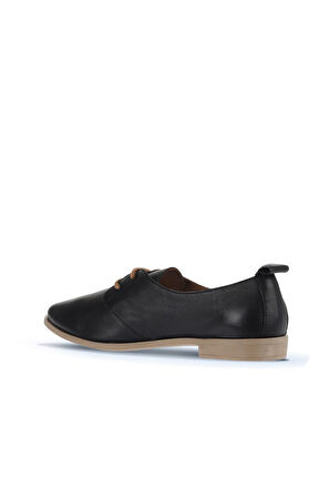 Bueno Shoes Siyah Deri Kadın Düz Ayakkabı 01wa0210