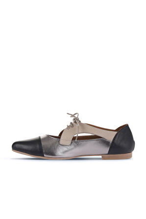 Bueno Shoes Siyah Multi Deri Kadın Klasik Ayakkabı 01wa3303