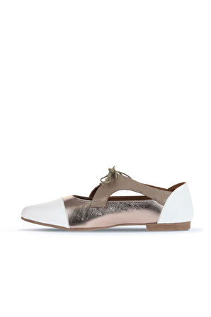 Bueno Shoes Beyaz Multi Deri Kadın Klasik Ayakkabı 01wa3303