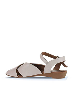 Bueno Shoes Gri Deri Kadın Düz Sandalet 01wa4403
