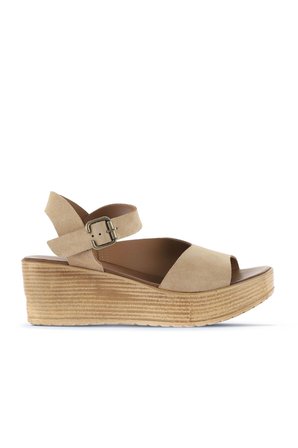Bueno Shoes Taba Açık Alf Süet Kadın Dolgu Topuklu Sandalet 01wa4704