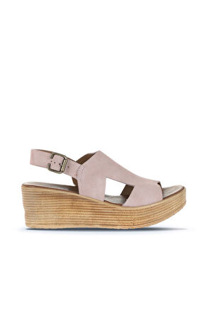 Bueno Shoes Pudra Alf Süet Kadın Dolgu Topuklu Sandalet 01wa4705