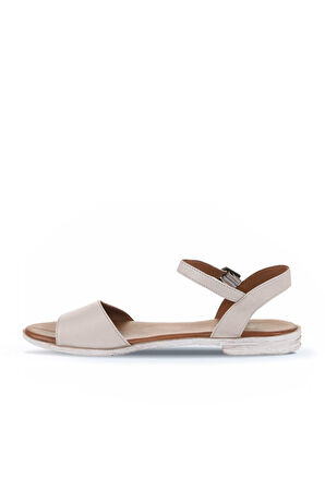 Bueno Shoes Gri Deri Kadın Düz Sandalet 01wn5003