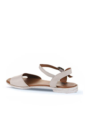 Bueno Shoes Gri Deri Kadın Düz Sandalet 01wn5003
