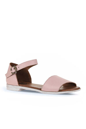 Bueno Shoes Gül Kurusu Deri Kadın Düz Sandalet 01wn5004