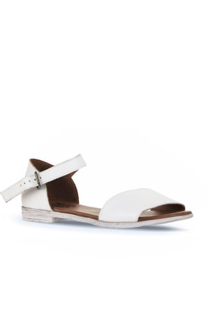 Bueno Shoes Beyaz Deri Kadın Düz Sandalet 01wn5004