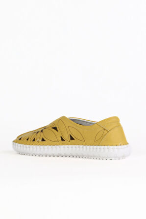 Bueno Shoes Sarı Flotter Deri Kadın Günlük Ayakkabı 01wq0402