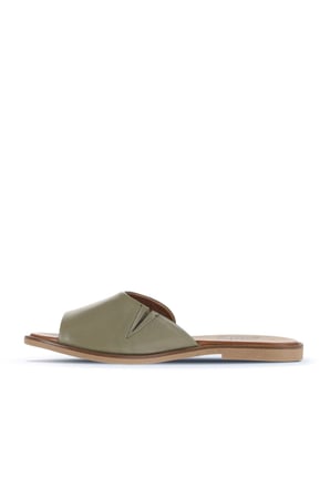 Bueno Shoes Yeşil Deri Kadın Düz Terlik 01wa5701