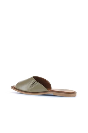Bueno Shoes Yeşil Deri Kadın Düz Terlik 01wa5701