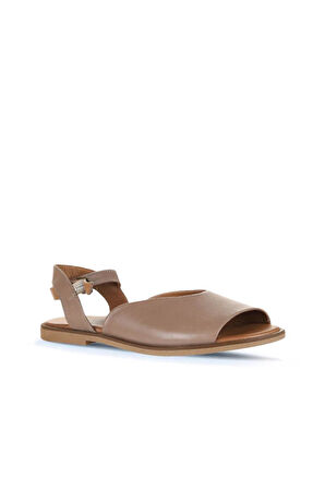 Bueno Shoes Gri Deri Kadın Düz Sandalet 01wa5702