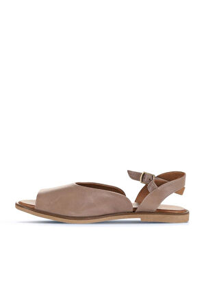 Bueno Shoes Gri Deri Kadın Düz Sandalet 01wa5702