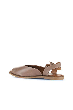 Bueno Shoes Gri Deri Kadın Düz Sandalet 01wa5702