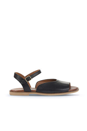 Bueno Shoes Siyah Khv-bej Deri Kadın Düz Sandalet 01wa5702