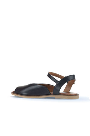 Bueno Shoes Siyah Khv-bej Deri Kadın Düz Sandalet 01wa5702