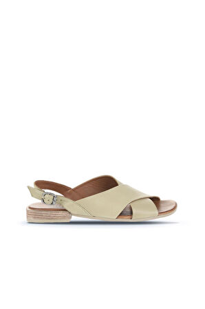 Bueno Shoes Haki Deri Kadın Düz Sandalet 01wq5618