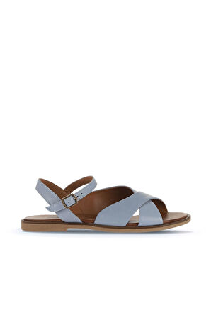 Bueno Shoes Mavi Deri Kadın Düz Sandalet 01wa5703