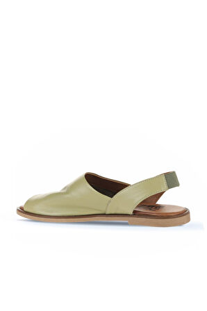 Bueno Shoes Haki Deri Kadın Düz Sandalet 01wa5706
