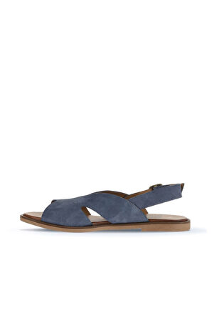 Bueno Shoes Mavi Koyu Alf Süet Kadın Düz Sandalet 01wa5708