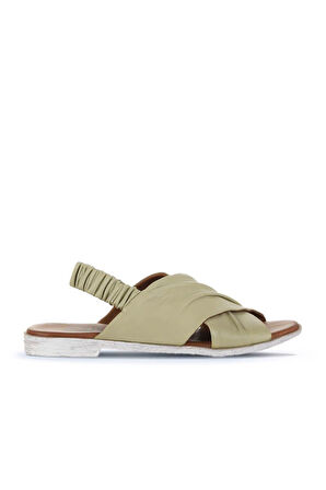 Bueno Shoes Haki Deri Kadın Sandalet 01wu3005