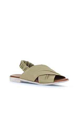 Bueno Shoes Haki Deri Kadın Sandalet 01wu3005