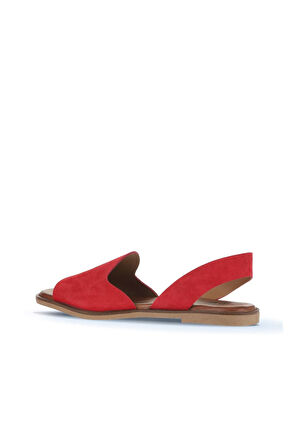 Bueno Shoes Kırmızı Alf Süet Kadın Düz Sandalet 01wa5711