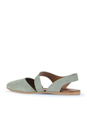 Bueno Shoes Yeşil Açık Alf Süet Kadın Düz Sandalet 01wa5806
