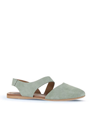 Bueno Shoes Yeşil Açık Alf Süet Kadın Düz Sandalet 01wa5806