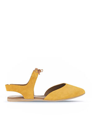 Bueno Shoes Sarı Alf Süet Kadın Düz Sandalet 01wa5807