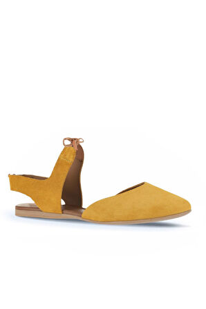 Bueno Shoes Sarı Alf Süet Kadın Düz Sandalet 01wa5807