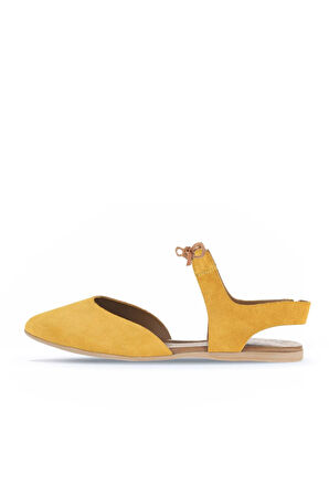 Bueno Shoes Sarı Alf Süet Kadın Düz Sandalet 01wa5807