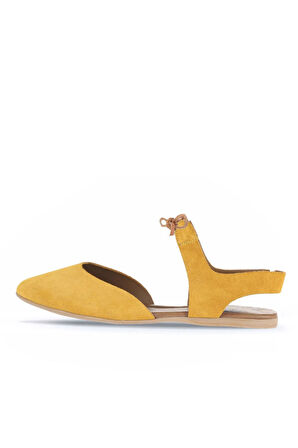 Bueno Shoes Sarı Alf Süet Kadın Düz Sandalet 01wa5807