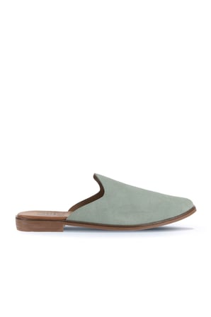 Bueno Shoes Yeşil Açık Alf Süet Kadın Düz Terlik 01wa7006