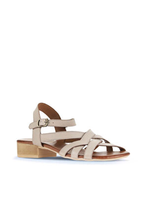 Bueno Shoes Gri Deri Kadın Sandalet 01wa7300