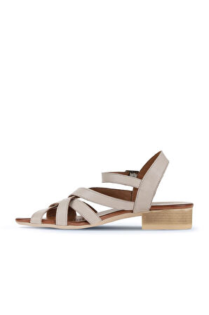 Bueno Shoes Gri Deri Kadın Sandalet 01wa7300