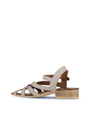 Bueno Shoes Gri Deri Kadın Sandalet 01wa7300