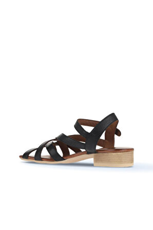 Bueno Shoes Siyah Khv-bej Deri Kadın Sandalet 01wa7300