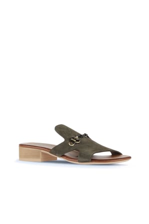 Bueno Shoes Haki Alf Süet Kadın Topuklu Terlik 01wa7304