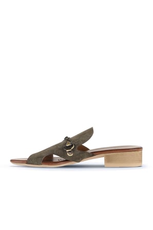 Bueno Shoes Haki Alf Süet Kadın Topuklu Terlik 01wa7304