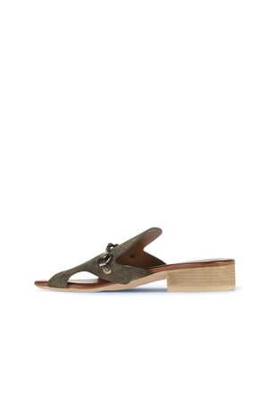 Bueno Shoes Haki Alf Süet Kadın Topuklu Terlik 01wa7304