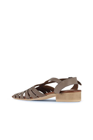 Bueno Shoes Gri Deri Kadın Sandalet 01wa7307